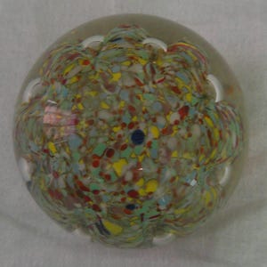 Vintage Confetti Art Glass Hand Blown Paperweight