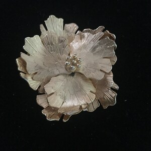 Antique CORO Flower Brooch - Gold Tone