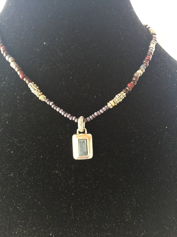 Vintage Liz Claiborne Beaded Necklace Adjustable … - image 1