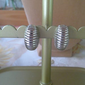 Vintage Napier Silver Tone Clip/Screw Back Earrings Signed
