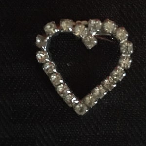 Vintage Heart Shaped Rhinestone Brooch
