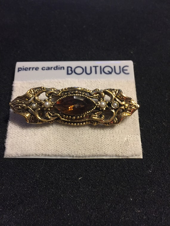 Vintage Pierre Cardin Boutique Topaz Brooch Mint o