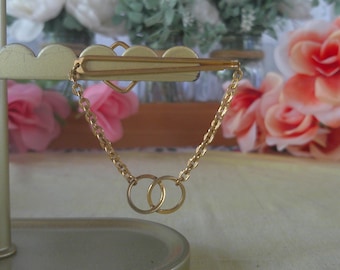 Vintage Swank Gold Tone Tie Chain Interlocking Rings