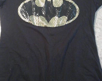 DC Comics Batman Logo Black T-Shirt Yellow Bat Signal XL