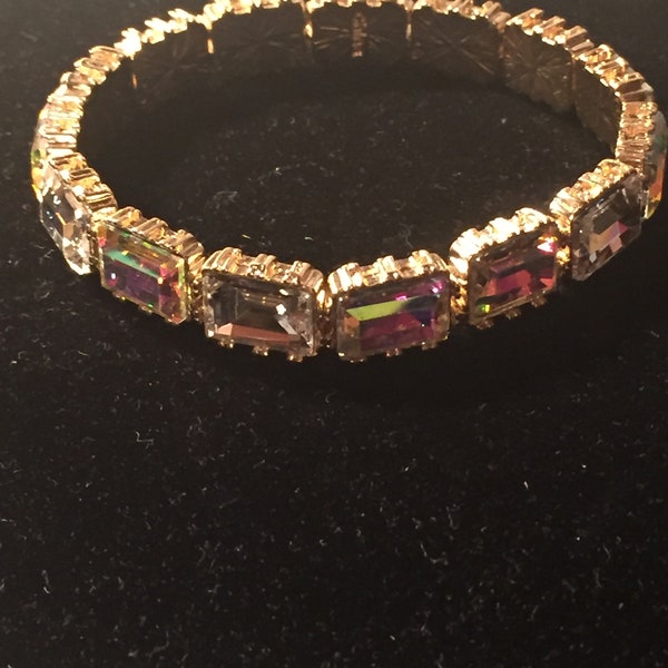 Retired Kirks Folly Aurora Crystal Bangle Stretch Bracelet