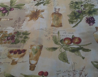 Vintage Tuscan Vineyard Tablecloth 60x104 Country French Grapes