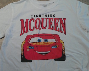 Disney Pixar Cars Lightning McQueen Crop Tee L Cotton Blend