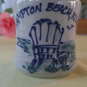 Vintage Great Bay Pottery Stoneware Votive Holder Beach Chair NH