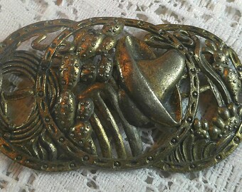 Vintage 1930s Little Nemo LN Sombrero Cactus Brooch Mexican Southwestern