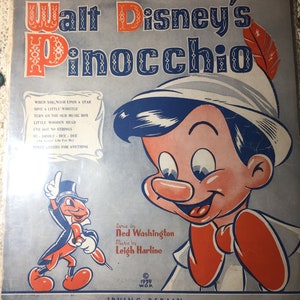1939 Walt Disney&#39;s Pinocchio Sheet Music By Irving Berlin