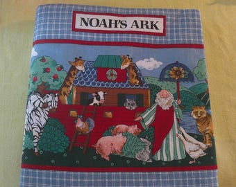 Vintage Handmade Noah's Ark Cloth Book Cranston Cut N Sew Fabric