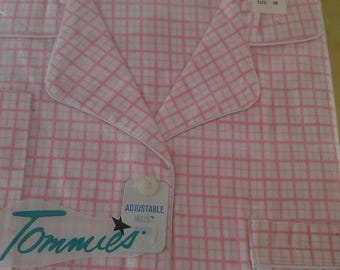 NOS Vintage Tommies Plaid Pajama Set Pink 1950s 1960s Size 38