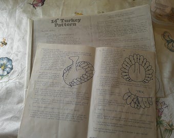 Patrón de pavo Yours Truly vintage de 1978 de 14 pulgadas