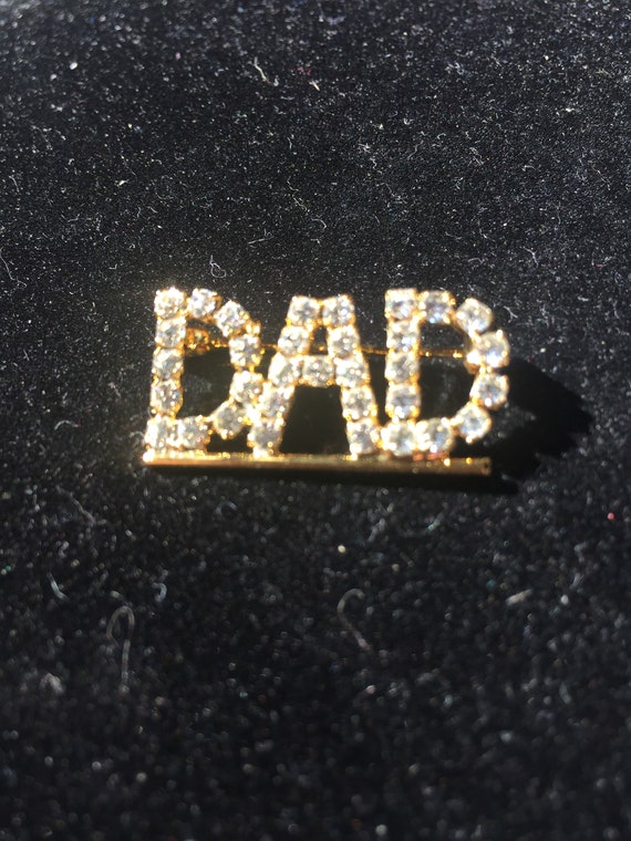 Vintage DAD Brooch/Pin With Swarovski Crystals - G