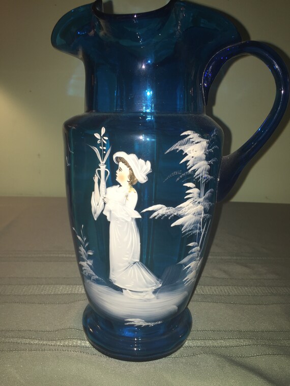 Mary Gregory Clear Glass Pitcher (DEB) Mary Gregory Clear Glass Pitcher (DEB)