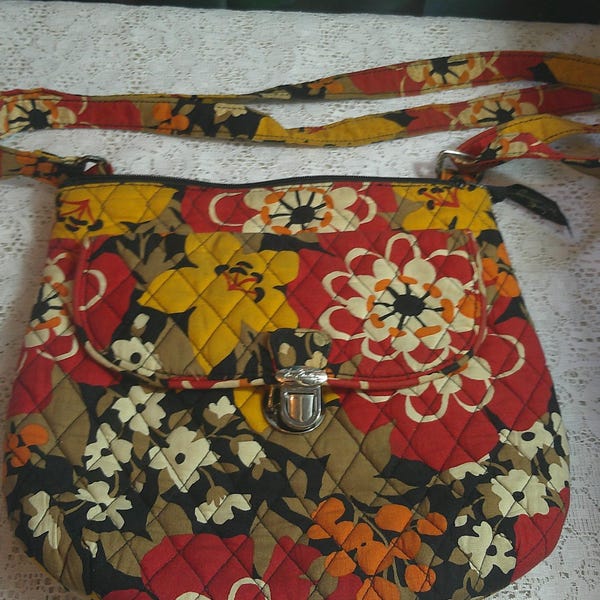 Vera Bradley Hipster Saddle Bag Bittersweet Retired Floral Crossbody