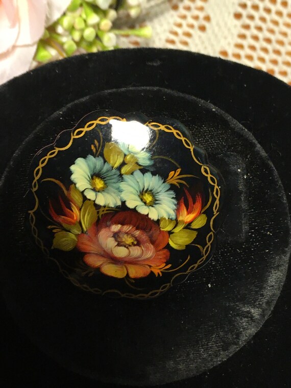 ES HS 1898 Brooch Gold Enamel Red White Pin Antique