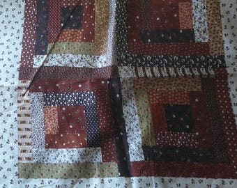 Panel de tela para almohada de cabaña de troncos vintage con instrucciones, 45 x 17