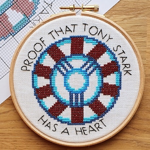 Proof That Tony Stark Had A Heart Cross Stitch Pattern PDF Instant Download image 1