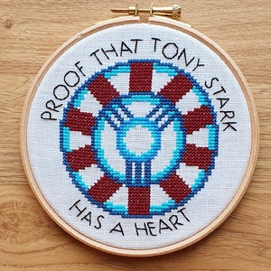 Proof That Tony Stark Had A Heart Cross Stitch Pattern PDF Instant Download image 2