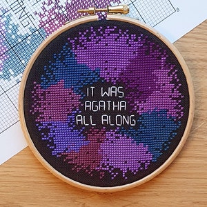 It Was Agatha All Along Cross Stitch Pattern PDF Instant Download