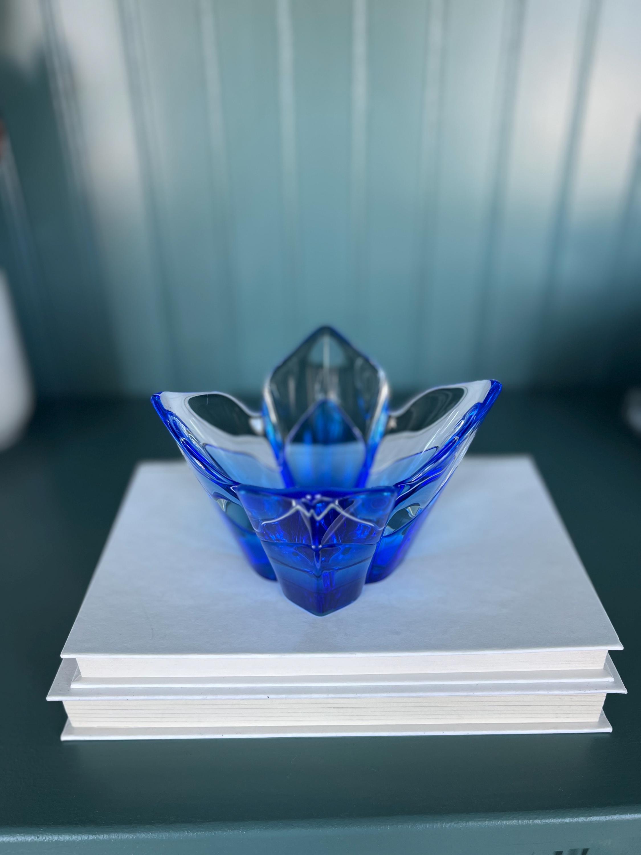 上品】 明治時代 コバルトブルー縁のガラスボール 工芸品 - 工芸品