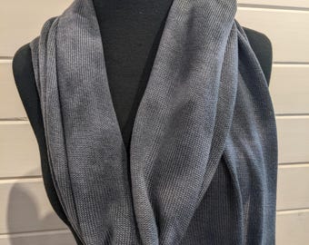Hand Dyed Tencel Wrap Scarf, Lightweight Shawl in Charcoal Gray