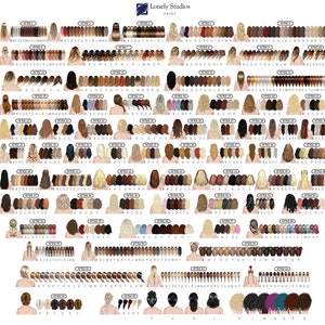 May include: A chart of 56 different back view illustrations of women with various hairstyles. Each illustration is labeled with a number and the word "Style". The letters A through Z are listed below each illustration, with some letters missing from each row.
