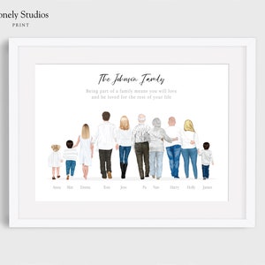 Personalised Family picture Print build your family and pets print, new home wall decor, housewarming gift