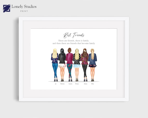 Custom Best Friend Print | Personalized Friendship Gift for Birthday or Goodbye Present for Work Colleague