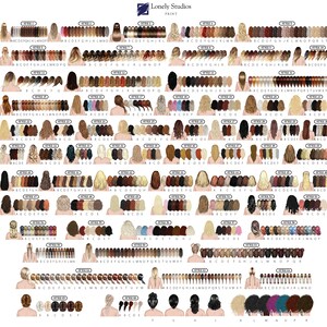 May include: A chart of 56 different back view illustrations of women with various hairstyles. Each illustration is labeled with a number and the word "Style". The letters A through Z are listed below each illustration, with some letters missing from each row.