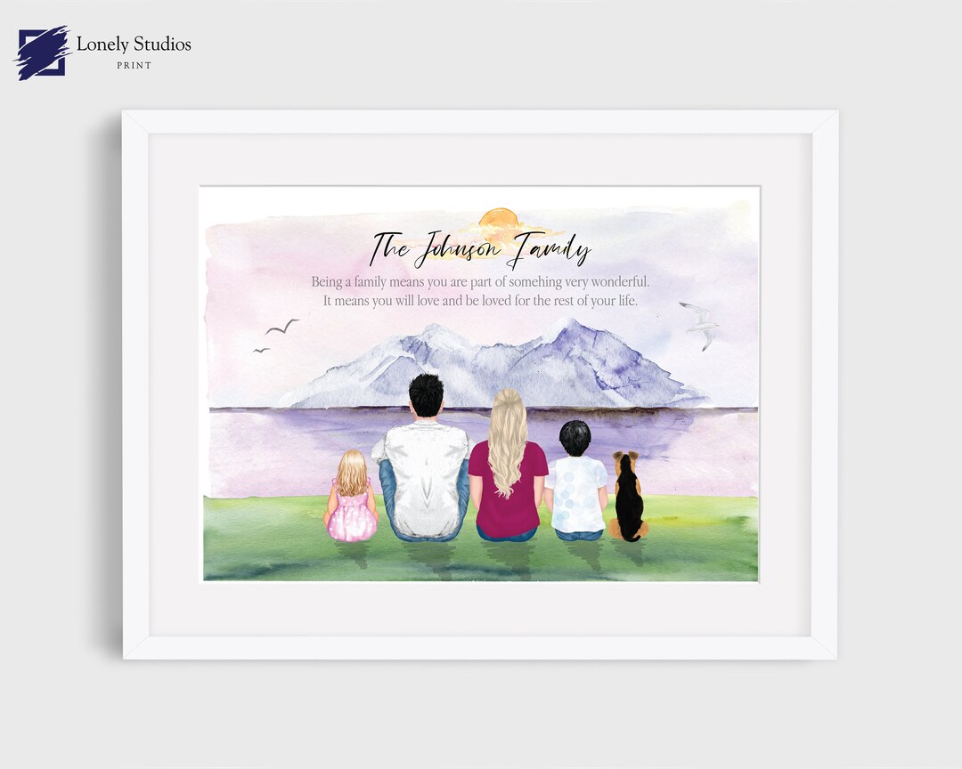 Personalised Family Print, Custom Family Portrait, Gift for New Home ...