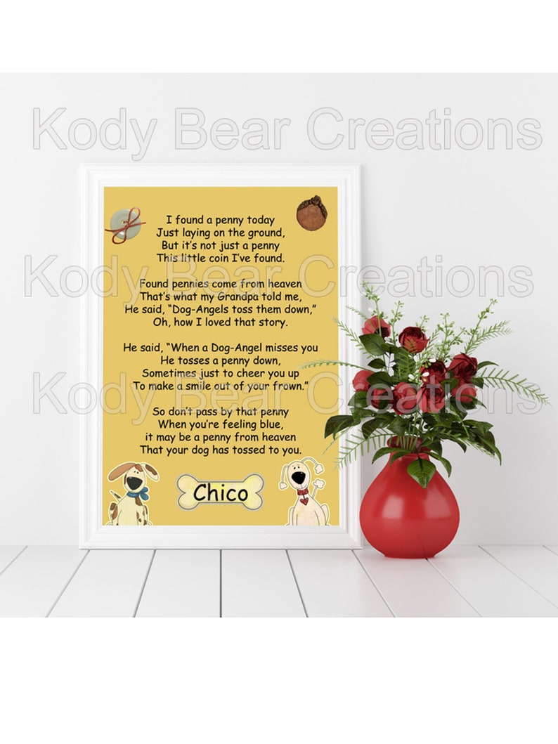 Download Dog Penny Rainbow Bridge Poem for dogs Sympathy Pet loss ...
