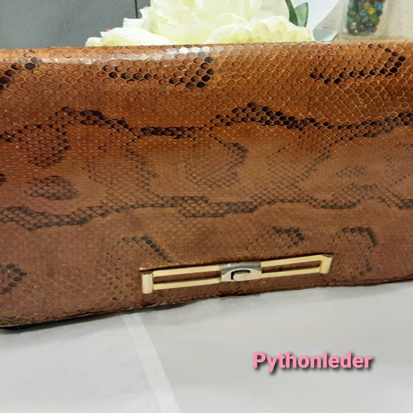 Damen-Handtasche, 70erJahre, Vintage, Schlangenleder, Python