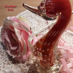 Glasfigur, Entenfigur, Vintage-Glas