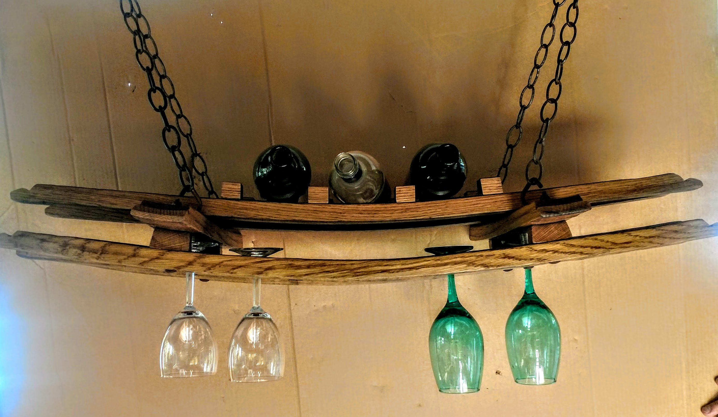 whisky barrel wine rack