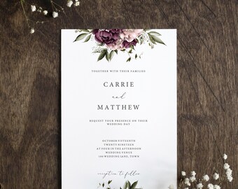 winter wedding invitation printable etsy