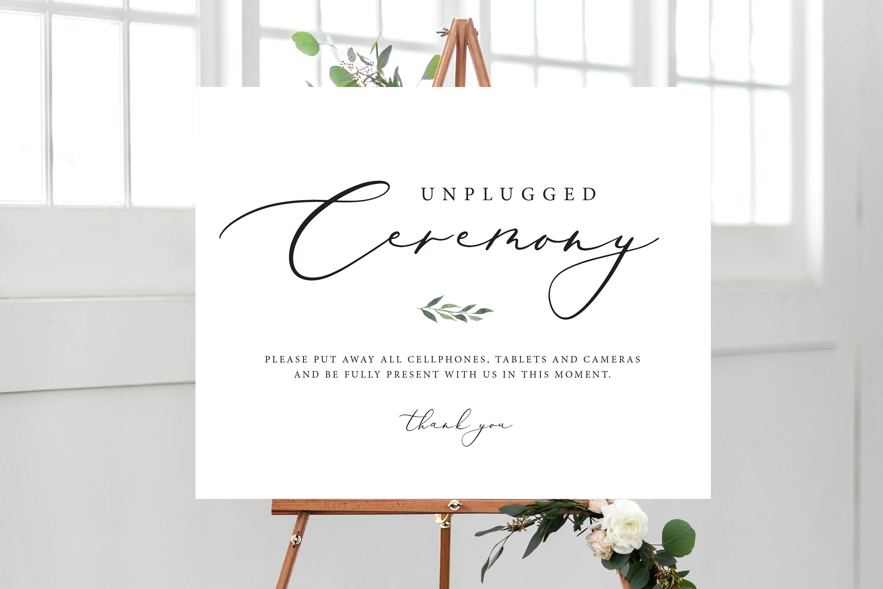 Unplugged Ceremony Sign Printable Wedding Sign Minimalist Etsy