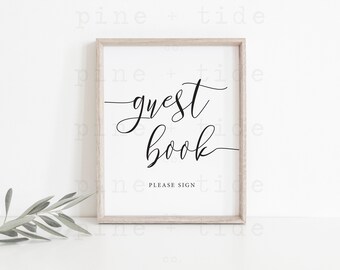 Printable Wedding Sign - Guest Book Sign - DIY Rustic Wedding Decor - Instant Download - Rustic Elegance - PTC01