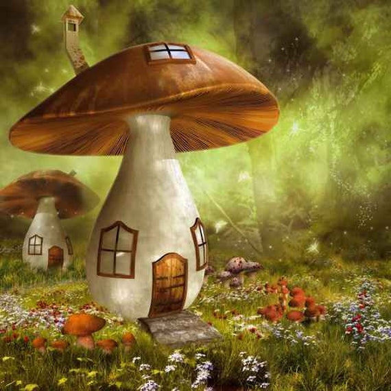 Wall Mural Children Fantasy Fairy Forest Toadstool House Etsy Images, Photos, Reviews