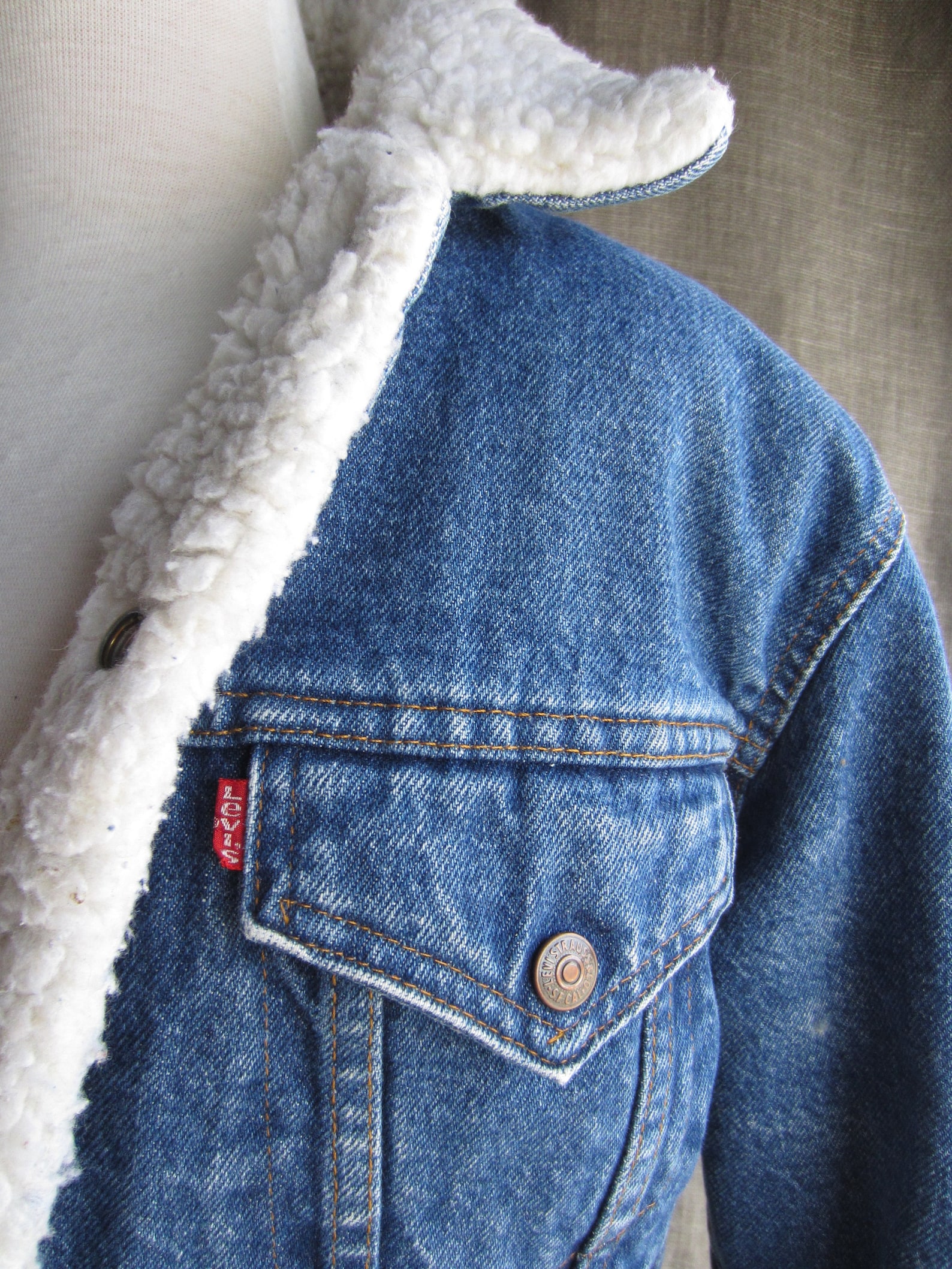 Vintage Levi's Denim Fleece Jacket 1970's Original Etsy