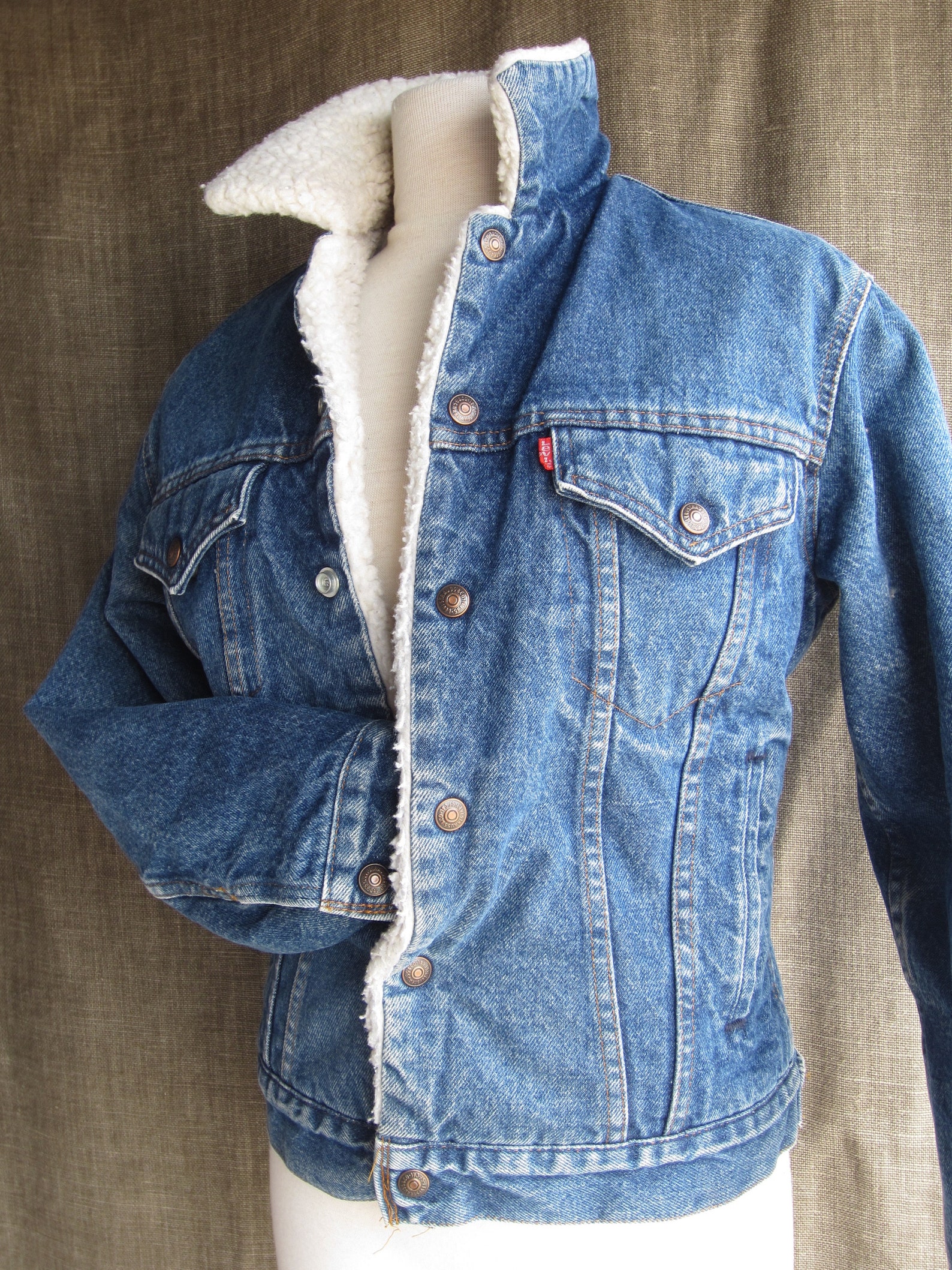 Vintage Levi's Denim Fleece Jacket 1970's Original Etsy