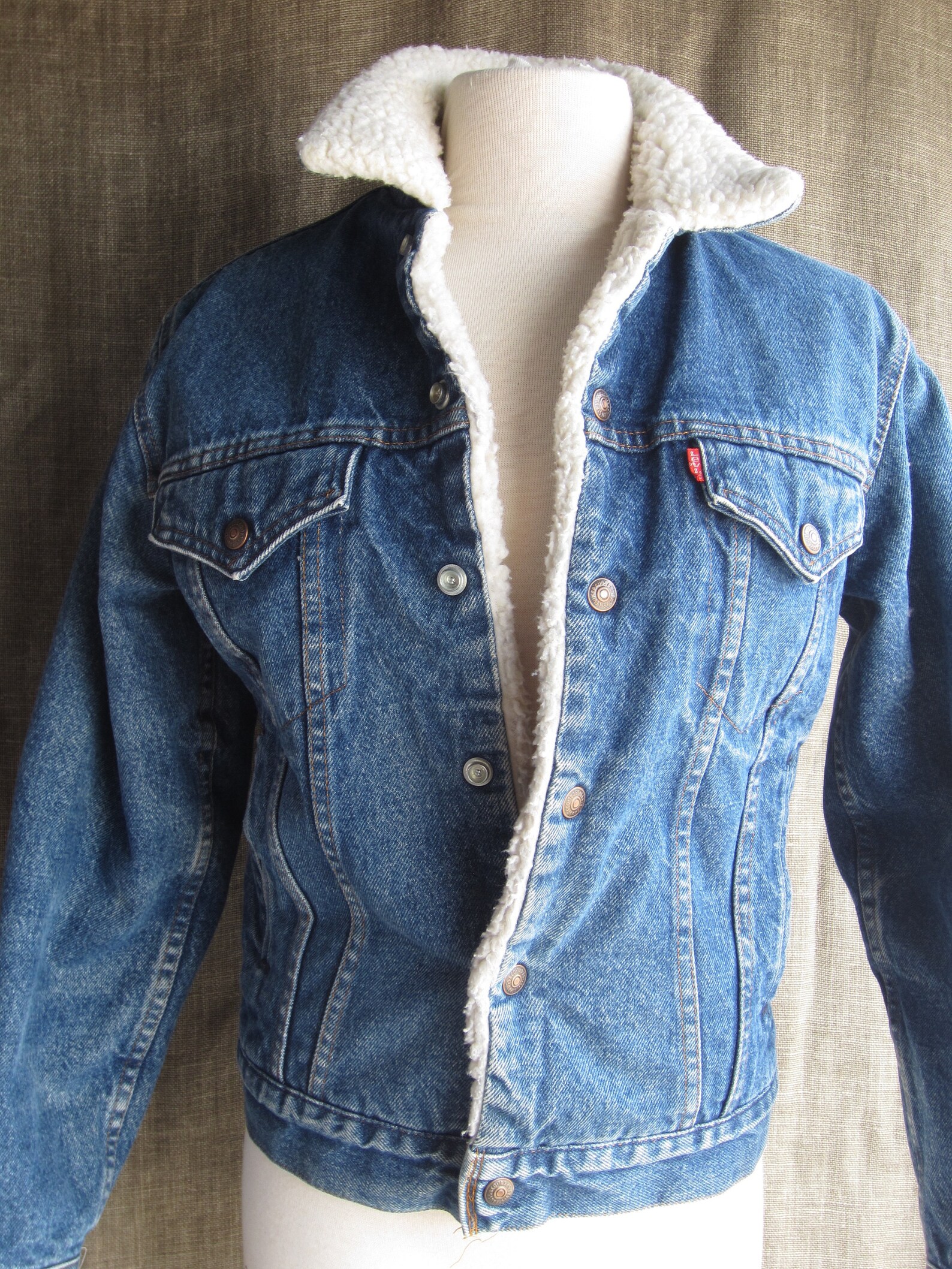 Vintage Levi's Denim Fleece Jacket 1970's Original Etsy