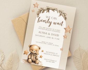 Bearly Wait Baby Shower Invitation Bundle (Digital Download)