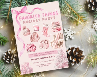 Favorite Things Holiday Party Invitation Template (Digital Download)