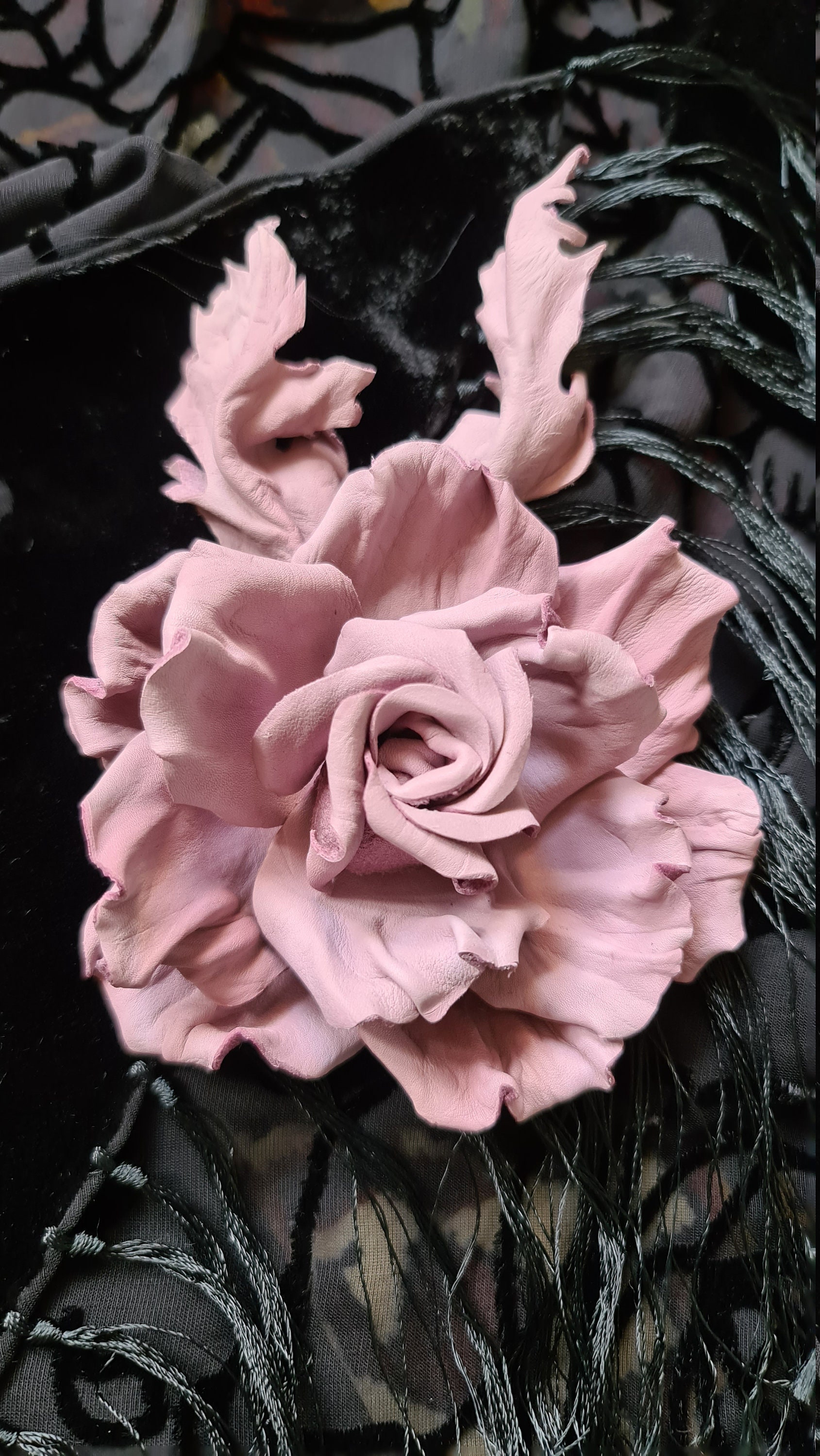 Vintage Pink Rose Brooch