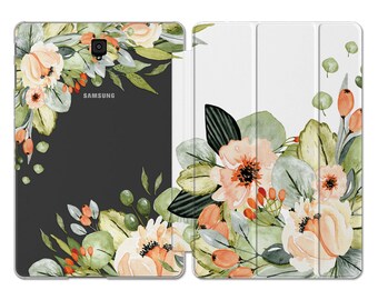 Floral case for Samsung Galaxy Tab A8 10.5 Pastel flowers print S8 Ultra S6 Lite S5e case 11 inch s3 case Samsung s2 8.0 10.1 S7 Plus A7 8 "