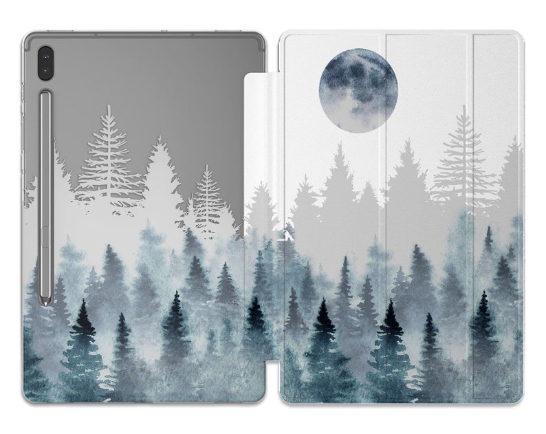 Foggy forest fits Samsung Galaxy S8 ultra Moon art Galaxy Tab S5 S6 s3 tablet case S7 plus 14.6 12 inch case A7 Lite 8.7 10.5 clear cover A8 image 4