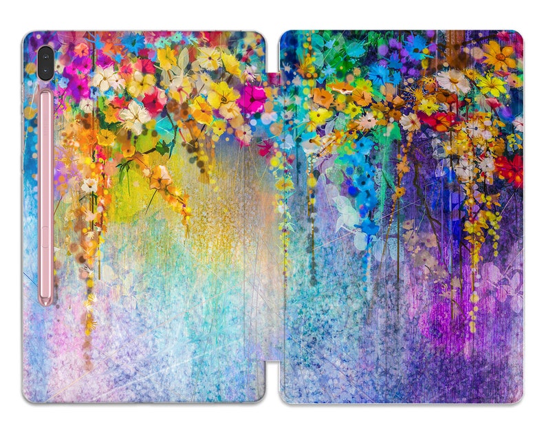 Abstract painting case for samsung S6 Lite flower art Samsung Tab A 8.0 galaxy tab a7 S7 s2 9.7 12 inch 2021 tablet case stand A8 S8 ultra image 4