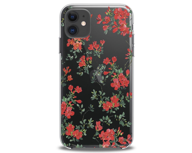 Red Iphone 11 Case Apple Iphone Xr Vintage Flowers Botanical Etsy